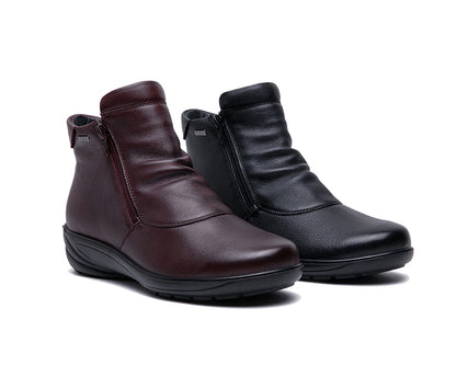 G Comfort P-9521 Wine Burgundy Leather  Ankle Boots