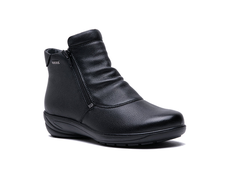 G Comfort P-9521 Black Tex Ankle Boots with 2 Zips