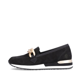 Remonte R2544-02 Black Moccasins with Gold Chain