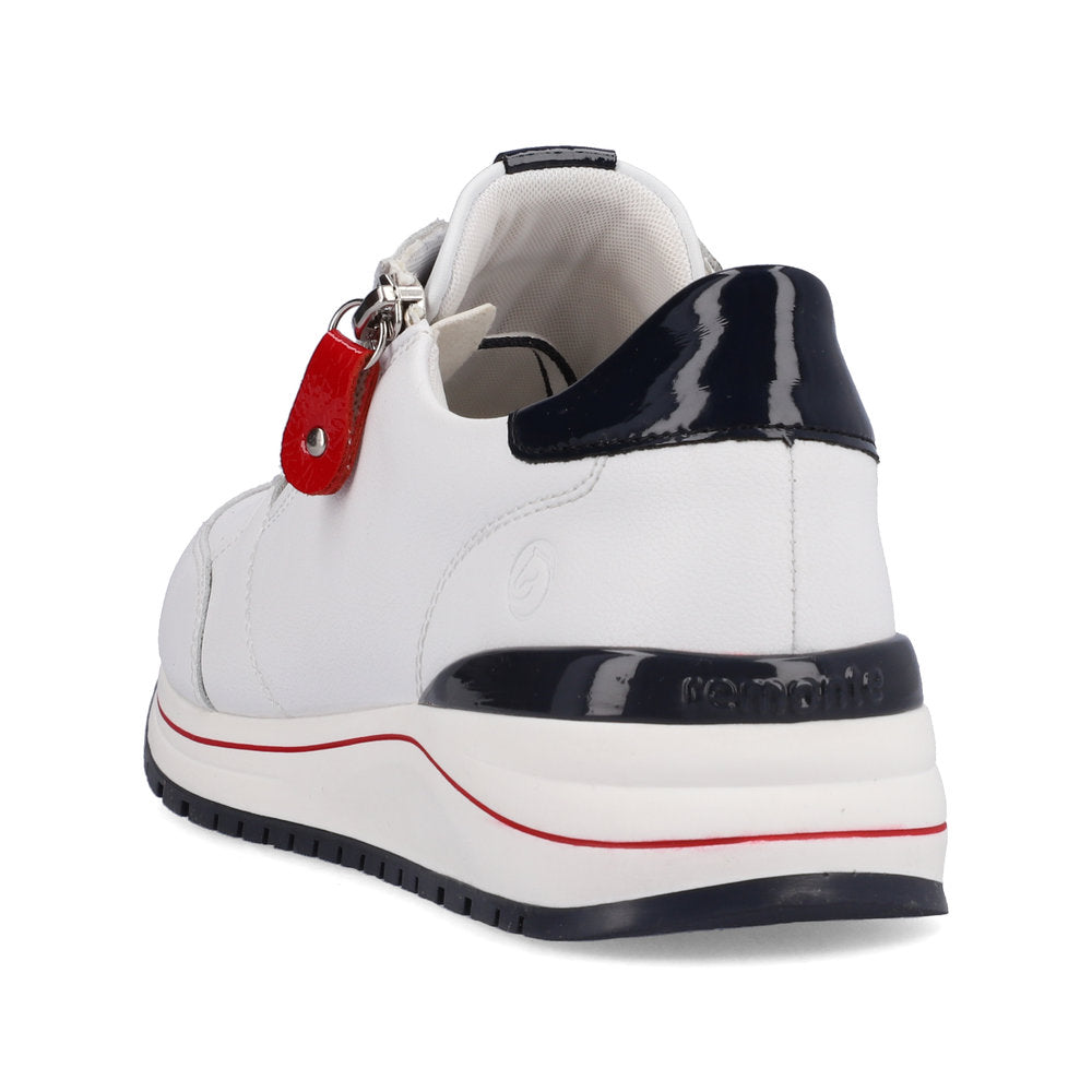 Remonte R3708-80 White, Navy & Red Sneakers with Zip