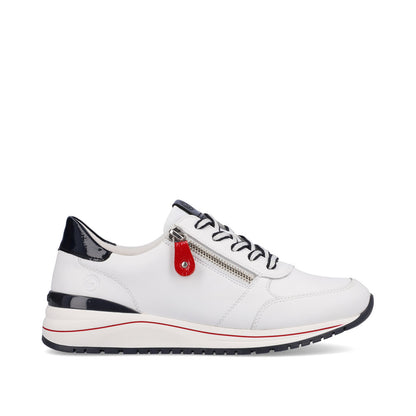 Remonte R3708-80 White, Navy & Red Sneakers with Zip