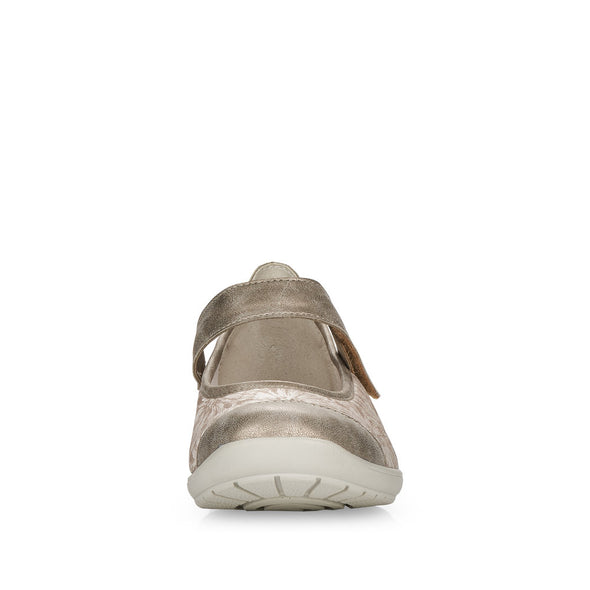 Remonte R7627-93 Beige/Pearl Metallic Multi Velcro Casual Shoes