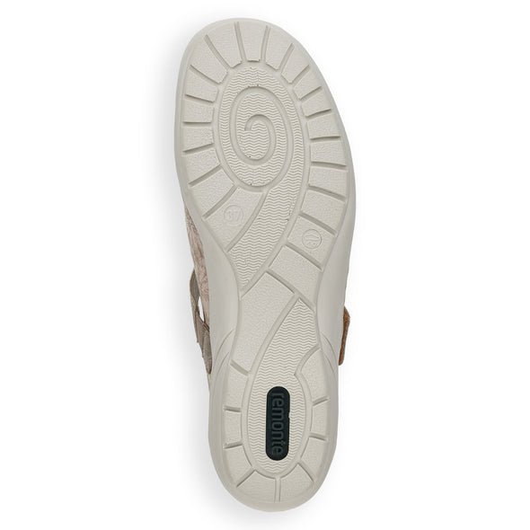 Remonte R7627-93 Beige/Pearl Metallic Multi Velcro Casual Shoes