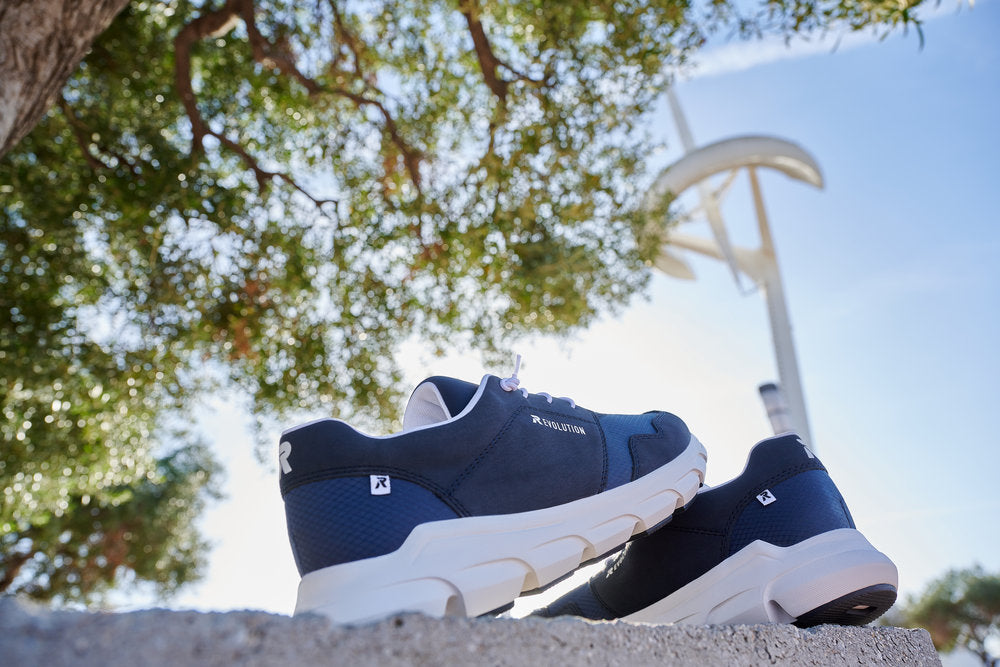 Rieker 07811-14 Evolution Navy Combi Sneakers with White & Black Spare Laces