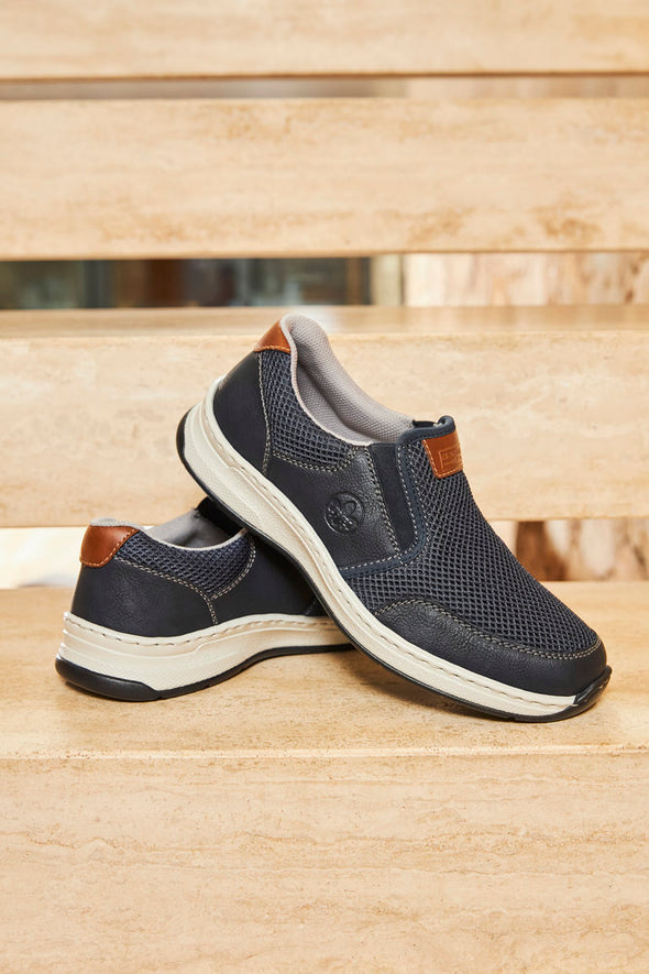 Rieker 14363-14 Navy Mesh Blue Slip On Shoes