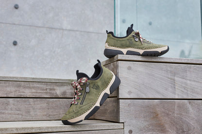 Rieker 45973-54 Khaki Green & Black Sneakers