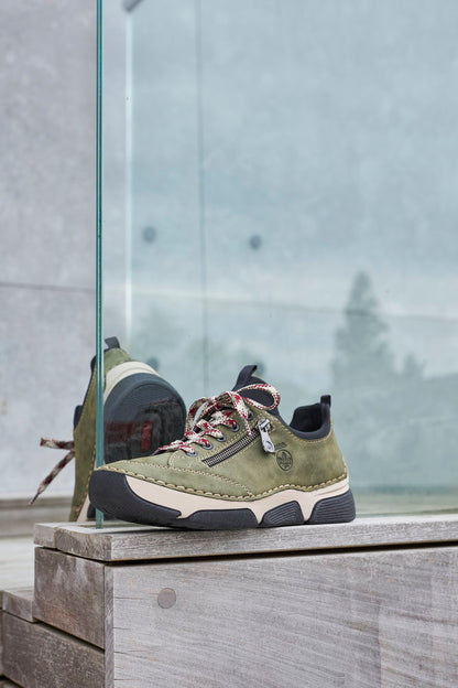 Rieker 45973-54 Khaki Green & Black Sneakers