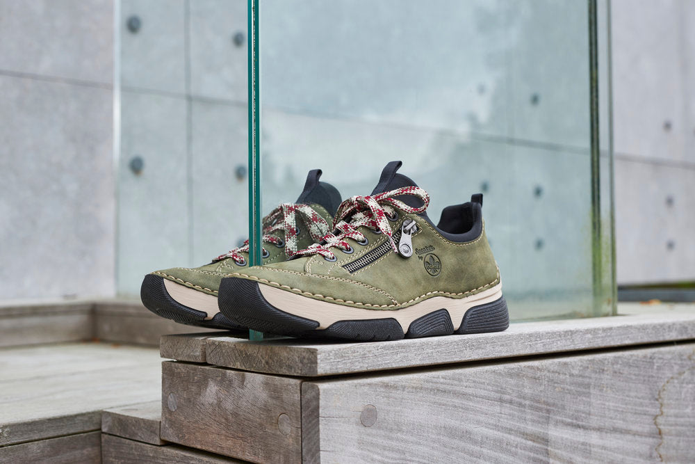 Rieker 45973-54 Khaki Green & Black Sneakers