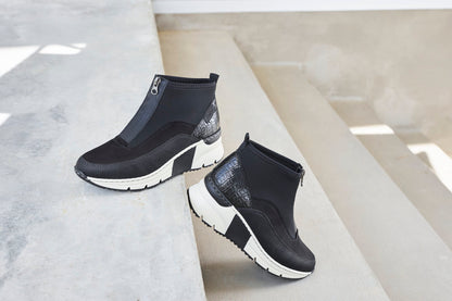 Rieker N6352-00 Black Ankle Boots with Middle Zip