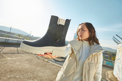 Rieker W0380-00 Evolution Black Chelsea Boots with Cream Sole