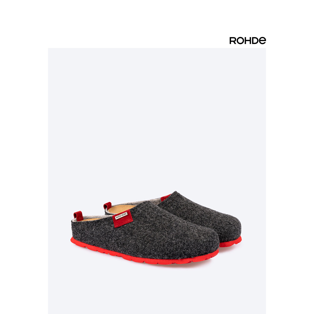 Rohde 6800 82 Sunnys N45 Anthracite Black & Red Slippers