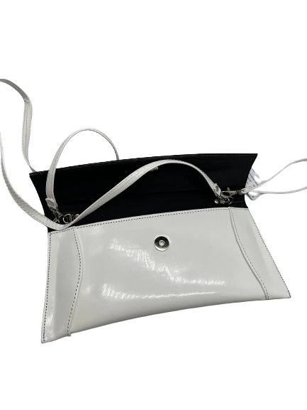 Sempre T1 L/S White/Black Formal Patent Clutch Bag