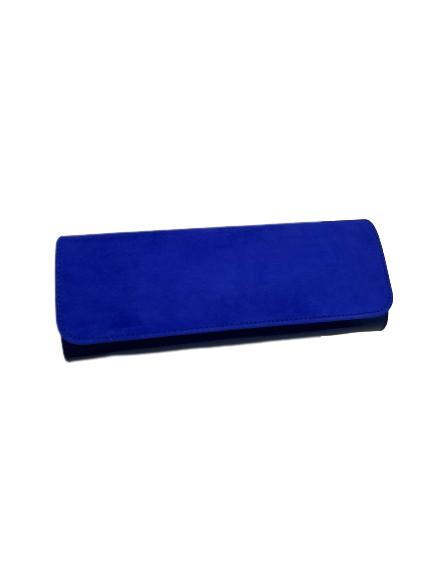 Sempre T20 Z/l Cobalt Royal Blue Suede/Patent Clutch Bag