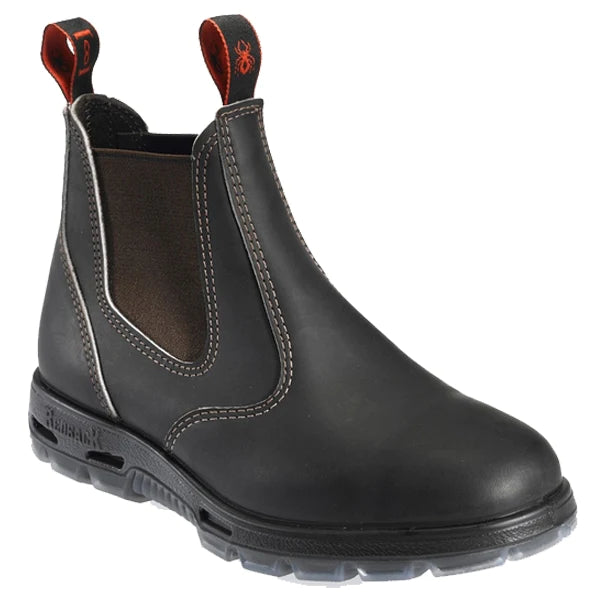 Redback USBOK Bobcat Claret Dark Brown TPU Safety Claret Kip Chelsea Boots