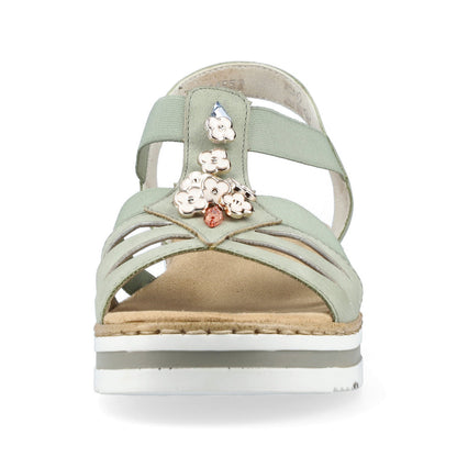 Rieker V0245-52 Green E 1/2 Fit Sandals with Slingback Strap