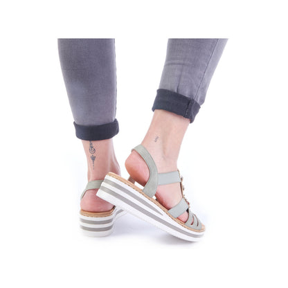 Rieker V0245-52 Green E 1/2 Fit Sandals with Slingback Strap