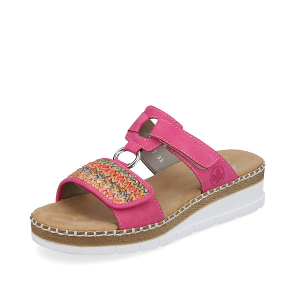Rieker V1247-31 Pink Multi Velcro Sandals