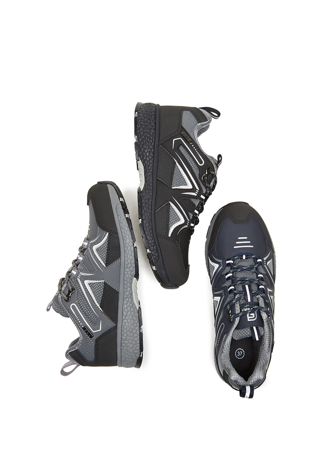 G Comfort W-9913 Tex Walkers Black Trekking Sneakers'