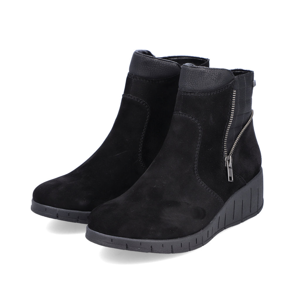 Womens black suede wedge on sale boots