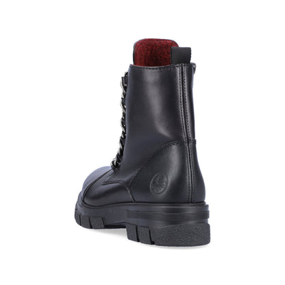 Rieker Z9156-00 Black Boots with Chain Detailing
