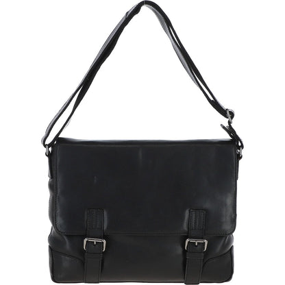 Ashwood Leather Oscar Black Messenger Bag