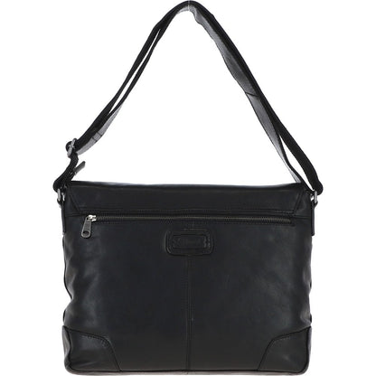 Ashwood Leather Oscar Black Messenger Bag