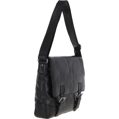 Ashwood Leather Oscar Black Messenger Bag