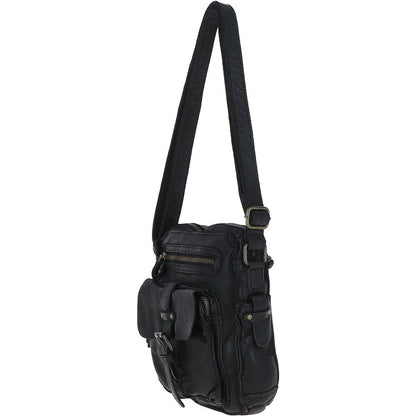 Ashwood Leather Sergio Black Medium Body Bag