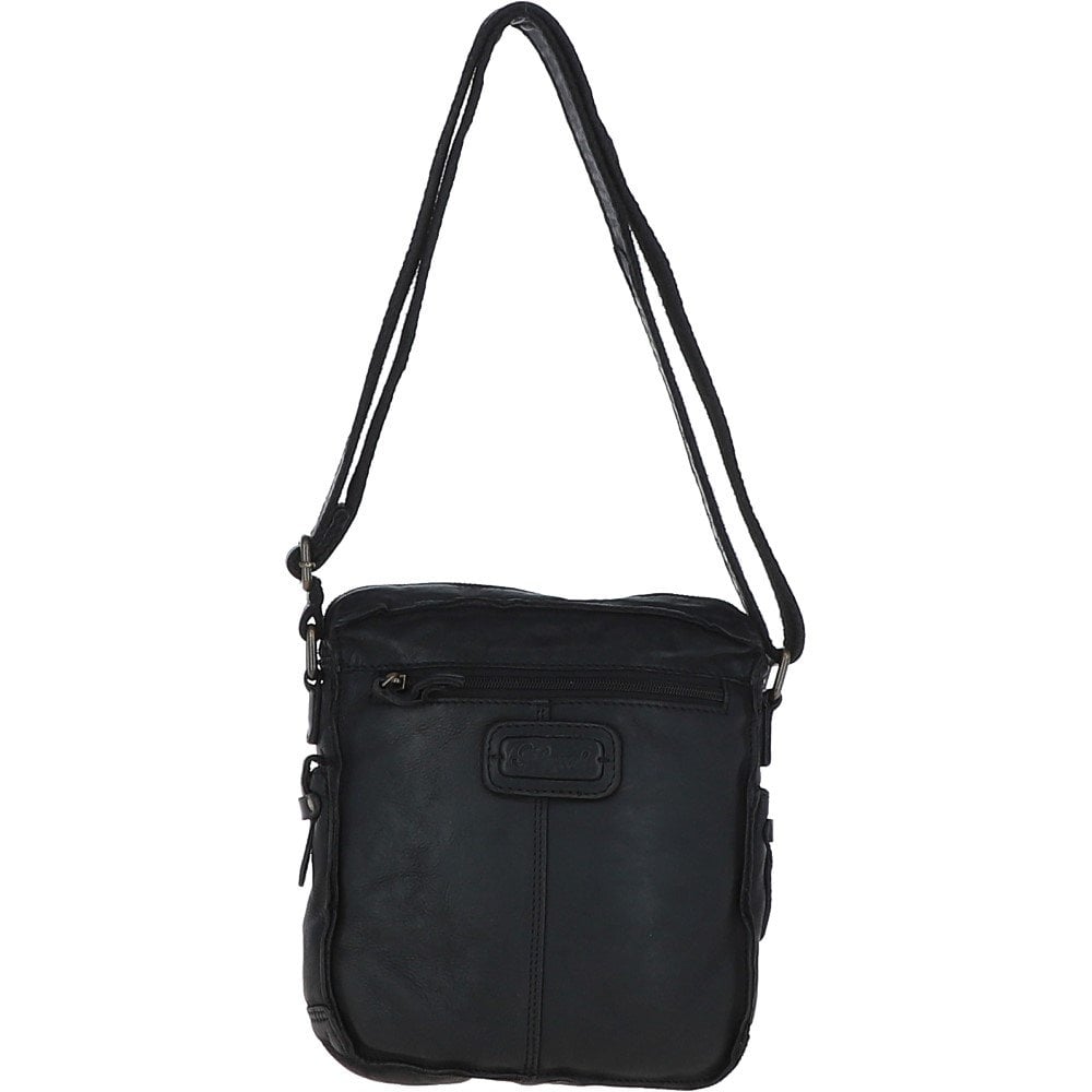 Ashwood Leather Sergio Black Medium Body Bag