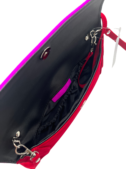 Sempre T1 Z/zs Fushia/Red Suede Clutch Bag