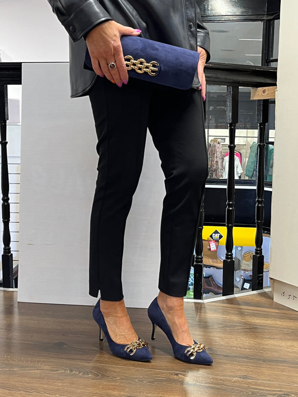 Sempre Z7974/023o Navy Suede Heels