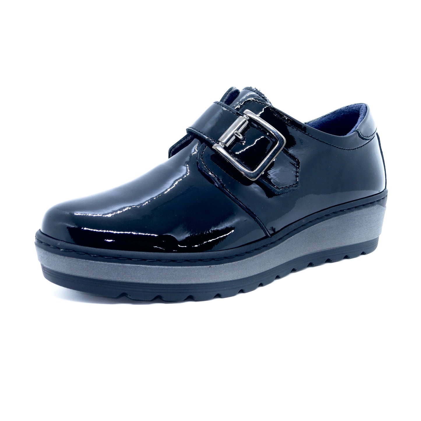 Notton 0451 122 Black Patent Shoes with Buckley