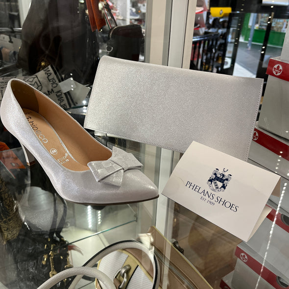 Bioeco by Arka 6298 2103 Silver Leather Heels with Bow