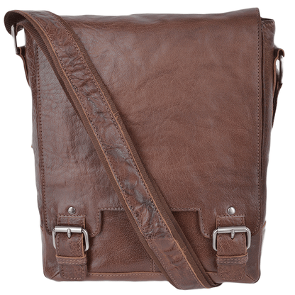 Ashwood Leather 8342 Dark Tan Messenger Bag