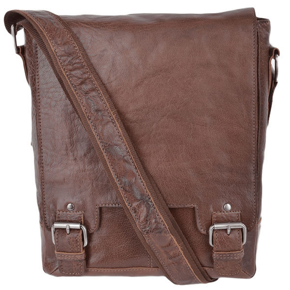 Ashwood Leather 8342 Dark Tan Messenger Bag