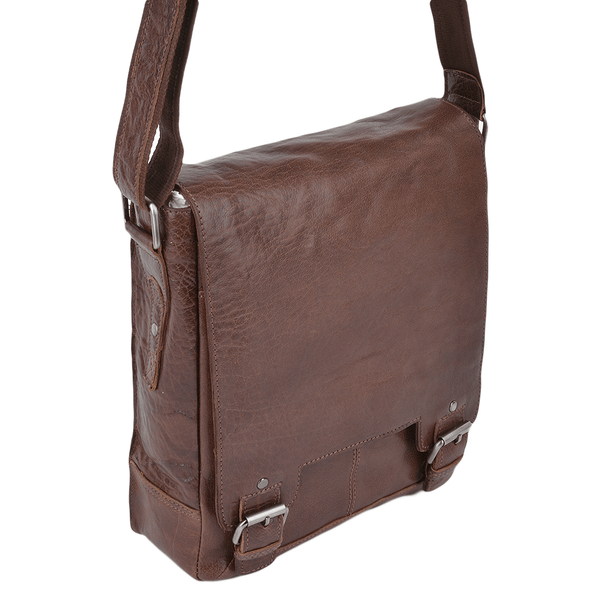 Ashwood Leather 8342 Dark Tan Messenger Bag