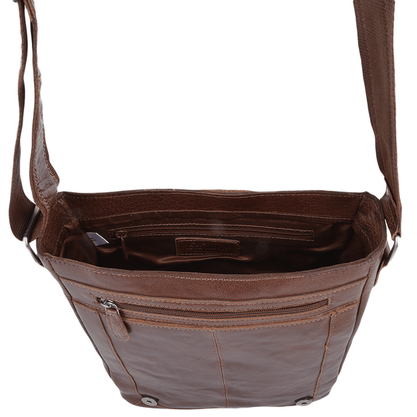 Ashwood Leather 8342 Dark Tan Messenger Bag