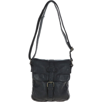 Ashwood Leather Agnes Black Small Messenger Bag