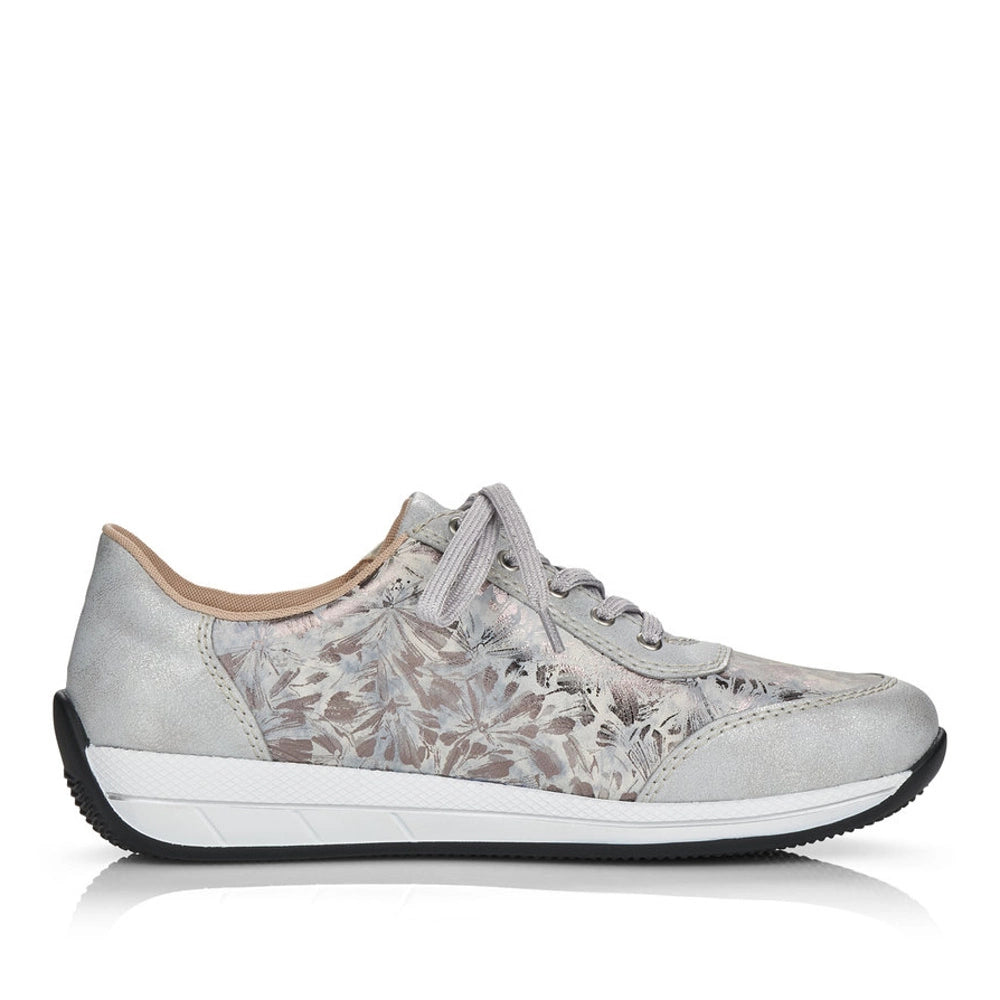 Rieker N1112-80 White Silver Combi Sneakers with Zip