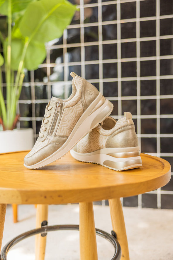 Remonte D2401-60 Beige Combi Sneakers with Zip