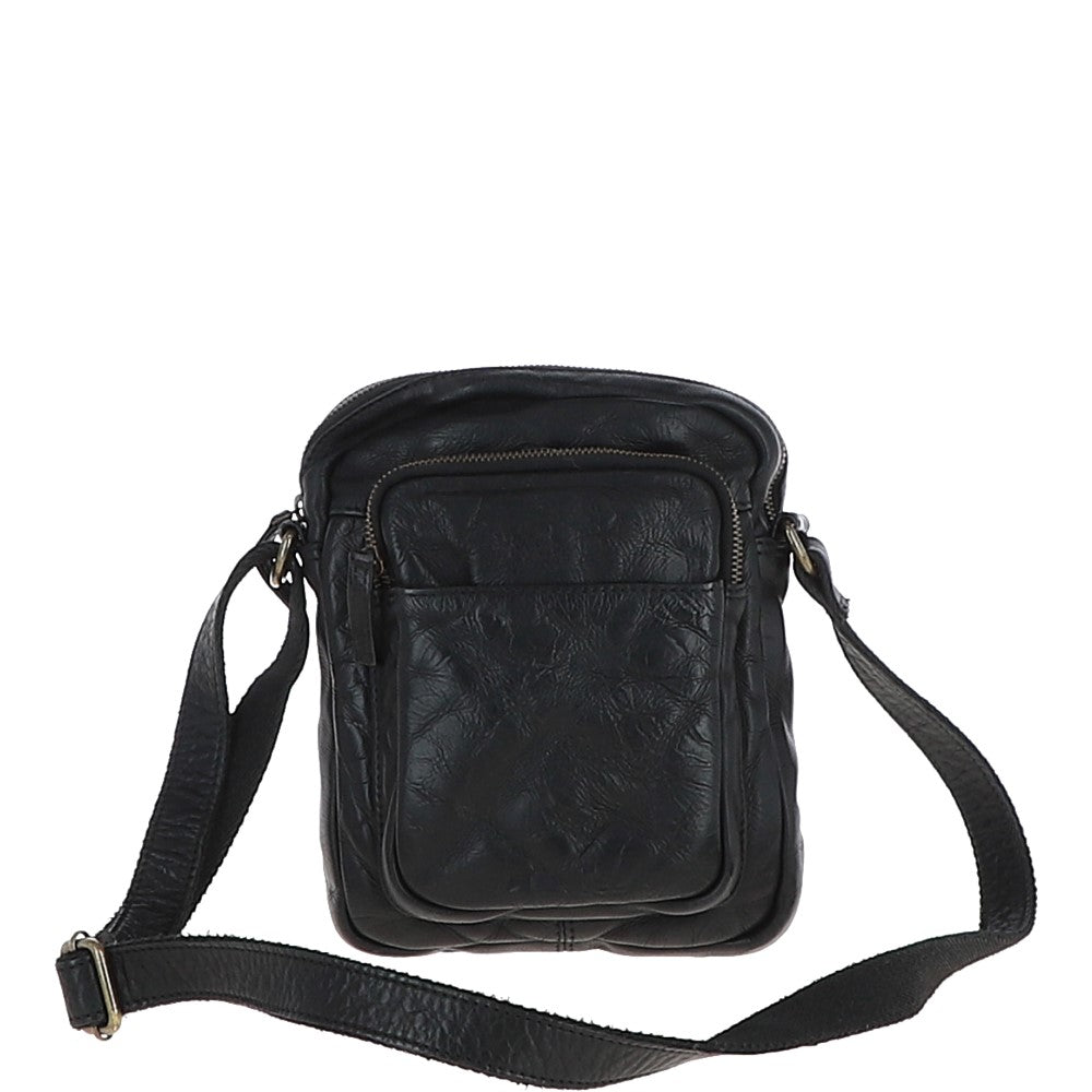 Ashwood Leather Gin Black Leather Medium Body Bag